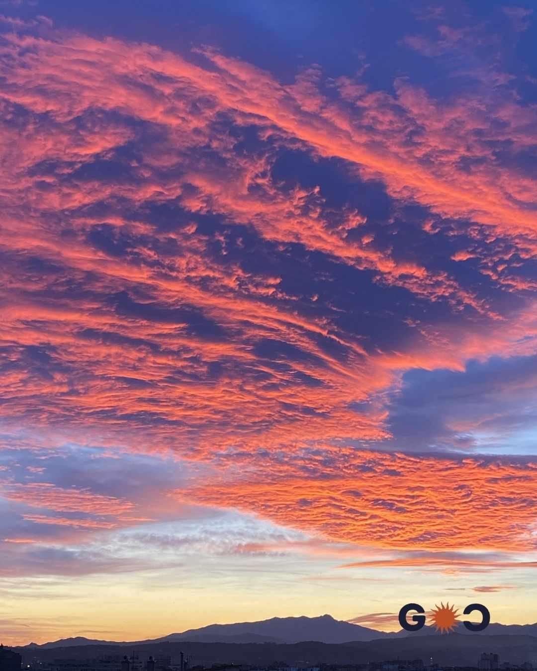 amazing sunset in Girona, Catalunya, Spain