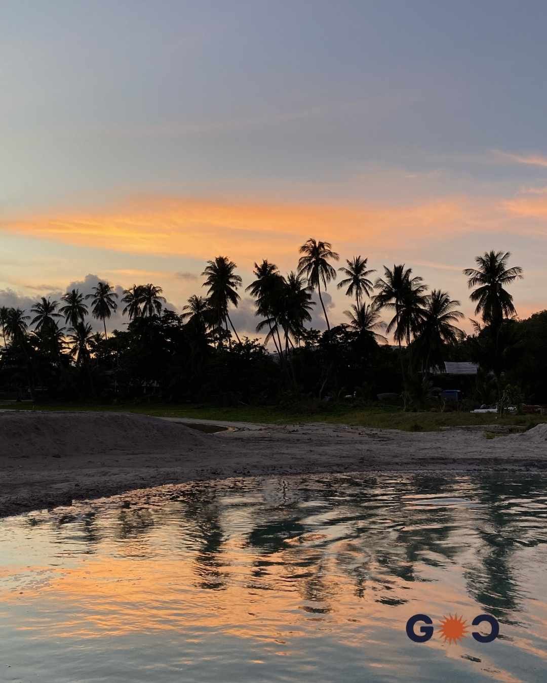 sunset and palm trees in Koh Samui, Thailand