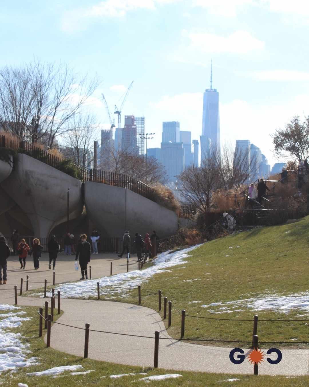 Little island and skyline New York City